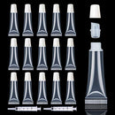 50PCS 10ml Lip Gloss Tubes Clear Empty Lip Balm Containers with White Cap Refillable Soft Cosmetic Squeeze Tubes for Lip Gloss Base Glitter Pigment Powder 2 Syringes + Tag Labels Stickers by AMORIX AMORIX