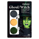Mehron Makeup Tri-Color Halloween Makeup Palette (Ghoul/Witch) Mehron