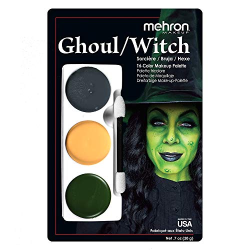 Mehron Makeup Tri-Color Halloween Makeup Palette (Ghoul/Witch) Mehron