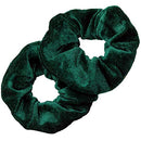 Kenz Laurenz Scrunchies for Hair - 2 Velvet Hair Ties for Women Girls Hair Elastics Ponytail Holder Scrunchy Girl Accessories Elastic Hair Bands Scrunchie Pack (Forest Green) Kenz Laurenz
