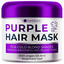 Bellisso Purple Mask for Blonde Hair - No More Yellow or Copper Tones - Deep Conditioner for Color Treated Locks with Keratin and Moroccan Argan Oil Treatment BELLISSO