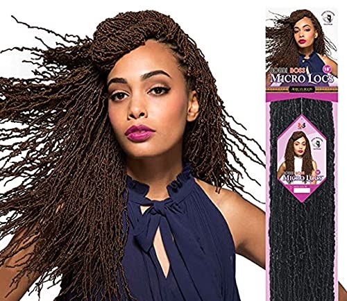 Bobbi Boss Synthetic Hair Crochet Braids African Roots Braid Collection Micro Locs 18" (4 - Pack, 4) BOBBI BOSS