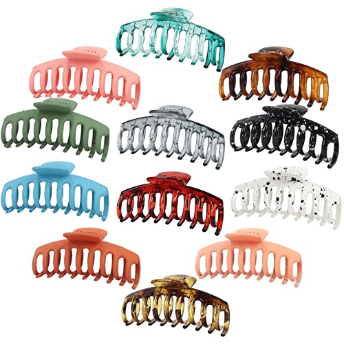 12 PCS Hair Claw Clips Large for Women and Girls,Non-slip Matte Hair Clips ,Strong Hold Thick Thin Hair styling Hair Accessories, Solid Trendcy Color Hair Jaw Clamp by Eathtek Eathtek