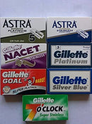 7G's Combo 35 Double Edge Blade Sampler 7 O'CLOCK NACET Astra and Goal Blade Sampler