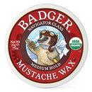 Badger - Mustache Wax, Medium Hold, Natural Mustache Wax, Certified Organic, Styling Facial Hair Wax, Moustache Wax, 0.75 oz Badger