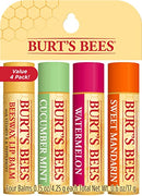 Burt's Bees 100% Natural Moisturizing Lip Balm, Freshly Picked Beeswax, Cucumber Mint, Watermelon, & Sweet Mandarin, 4 Tubes Burt's Bees