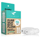 Biodegradable Dental Floss Refills 2-pack | For Refillable Glass Holder | Naturally Waxed With Candelilla Wax | 100% Compostable | Natural Silk Spools of 66 yds/60m | Eco-Friendly Zero Waste Oral Care TreeBird Eco Dental