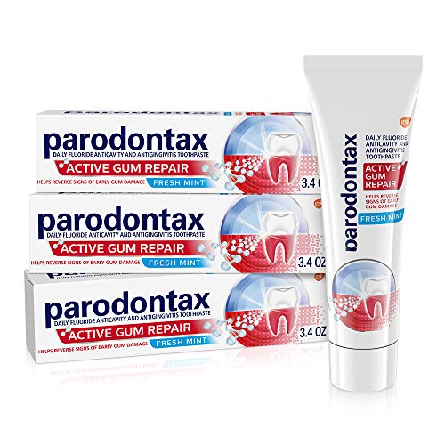 Parodontax Active Gum Repair Toothpaste, Gum Toothpaste, Fresh Mint - 3.4 Ounces (Pack of 3) Parodontax