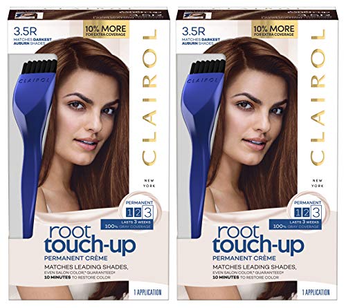 Clairol Root Touch-Up by Nice'n Easy Permanent Hair Dye, 3.5R Darkest Auburn Hair Color, 2 Count Clairol