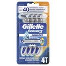 Gillette Sensor3 Smooth Shave Disposable Razor, 4 Count Gillette