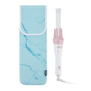 Bluecell Heat Resistant Neoprene Curling Iron Holder Cover Bag Flat Iron Curling Wand Travel Case Pouch 15 x 5 Inches (Cyan Marble Pattern) Bluecell World