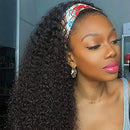 Eooma Curly Headband Wig Human Hair Wigs for Black Women 24 inch Brazilian Curly None Lace Front Wigs Human Hair Scarf No Gel Gluelees Remy Hair Headband Wig Eooma