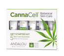 Andalou Naturals CannaCell Botanical Get Started Kit, 5 Piece Set (Scrub, Toner, Mask, Day Cream, Night Cream) Andalou Naturals