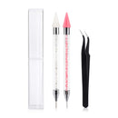 2 Pack Rhinestone Picker Dotting Pen, Dual-Ended Diamond Painting Wax Pencil Gems Crystals Picker Pen Nail Art DIY Decoration Tool with 1PCS Tweezer Yokilly
