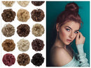 Messy Bun Hair Pieces Scrunchy Updo for Women Fluffy Wavy Hair Bun Scrunchies Donut Top Knot Hairpiece Synthetic Chignons with Elastic Rubber Band Ash Blonde mix Bleach Blonde Thicker 2Pc Benehair