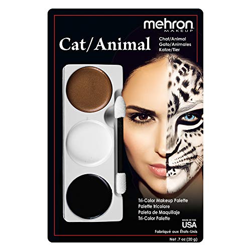 Mehron Makeup Tri-Color Halloween Makeup Palette (CAT/ANIMAL) Mehron