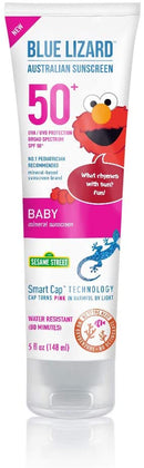 BLUE LIZARD Baby Mineral Sunscreen – No Chemical Actives – SPF 50+ UVA/UVB Protection, 5 Ounce Tube BLUE LIZARD Store