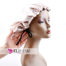 ELIHAIR Stain Bonnet Silky Sleep Cap Adjustable Satin Cap for Night Sleeping Hair Bonnet Reversible Double Layer Champagne/Grey ELIHAIR