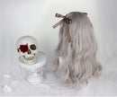aiyaya Long Curly Wig - Natural Synthetic Hair Lolita Wigs with Wig Cap For Cosplay and Daily Wear (Gray) aiyaya