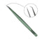 Tweezers for Eyelash Extension - Long 45° Angular Tip Tweezers - Hand Crafted Surgical Stainless Steel Precision Tweezers (Metallic light Green Powder Coated) metaleks