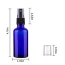 2oz Small Fine Mist Spray Bottles For Essential Oils, Blue Glass Spray Bottle 3 Pack Hydior