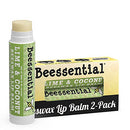 Beessential All Natural Lip Balm, Coconut Lime, 2 Pack | For Dry and Chapped Lips, Great For Men, Women, and Children, Moisturizing Beeswax, Coconut, Shea and Cupuacu Butter Beessential
