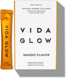 Vida Glow Marine Collagen Powder - Anti Aging Supplement with Collagen Peptides, Promotes Glowing Skin, Strong Nails, Healthy Hair | 30 Servings, Mango Flavor Infinity Warehouse