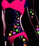 Sasswear Blacklight Heart Body Stickers - Neon, 40/pk Sasswear