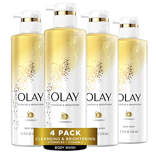 Olay Body Wash with Vitamin C and Vitamin B3, Cleansing & Brightening, 17.9 Fl Oz (Pack of 4) Olay