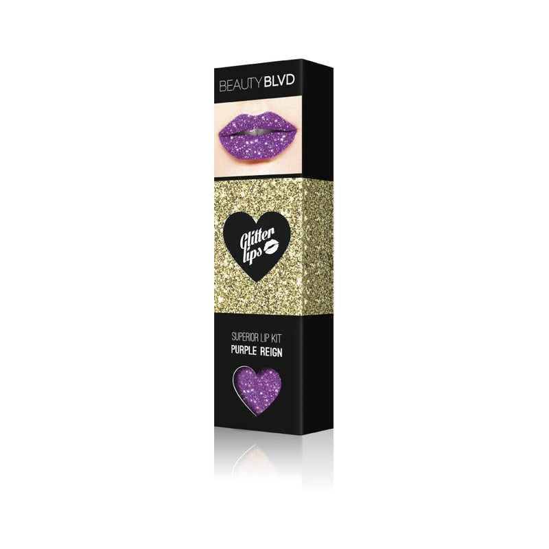 BeautyBlvd Glitter Lips | Glitter Lip Kit | Waterproof & Smudge Proof | Long Lasting | Cruelty Free (Purple Reign) BEAUTYBLVD Store