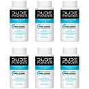 DUDE Products Body powder travel size, fragrance free 1.5 ounce bottles for men, 6 Count Dude