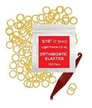 5/16 Inch Orthodontic Elastic Rubber Bands, 100 Pack, Natural, Light 2.5 Ounce Small Rubberbands Dreadlocks Hair Braids Fix Tooth Gap, Free Elastic Placer for Braces Prairie Horse Supply