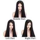 Stamped Glorious Black Wig Long Straight Middle Part Wigs for Women Synthetic 30 Inch Women Long Hair Wigs Daily Party Use(Black) Stamped Glorious Store