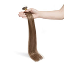 18 Inches I Tip Remy Human Hair Extensions 100 Strands/Pack Pre Bonded Keratin Stick Tipped Hair Extensions Cold Fusion Hair Piece Smooth Long Straight For Women
