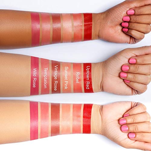 True + Luscious Super Moisture Lipstick - Vegan and Cruelty Free, Non Toxic Formula - 0.12oz, Shade: Uptown Red True + Luscious