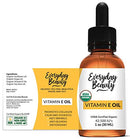 Organic Vitamin E Oil - USDA Certified 100% All Natural Plant Based 1oz - Light and Unscented Great for Scars After Surgery - For Face, Skin and Nails - Reduce Wrinkles, Anti Aging, Lighten Dark Spots Everyday Beauty Helping You Feel Beautiful Inside And Out