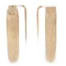 Blonde Ponytail Extension Remy Human Hair Clip in Ponytail Hair Extensions Wrap Around Pony Tails Hairpiece Comb Binding Long Straight One Piece Hair for Women 14inch Bleach Blonde
