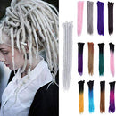 24" Dreadlock Extension Ombre For Hip-Hop Synthetic Heat Resistant Faux Locs Dread Reggae Extension Twist Braiding Faux Locs Crochet For Man Women (15strands/3packs,black to dark grey to silver grey) S-noilite
