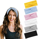 DRESHOW Yoga Running Headbands for Women Elastic Non-Slip Headbands Sports Workout Hair Bands 6 Pack DRESHOW