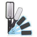 Feet Scrubber Dead Skin 5 Pack - KENED Foot File Callus Remover For Feet, Professional Pedicure Kit with 2 x Metal Foot Grater, 3 x Blue Double-Sided Pedicure Tools for Feet Care KENED