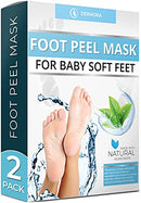 Foot Peel Mask - Aloe Vera - For Cracked Heels, Dead Skin and Calluses - Make Your Feet Baby Soft Smooth Silky Skin - Removes Rough Heels, Dry Toe Skin Natural Treatment. (2 Pack) DERMORA