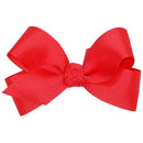 Wee Ones Girls' Classic Grosgrain Hair Bow on a WeeStay No-Slip Hair Clip w/Knot Wrap Center, Mini, Red Wee Ones
