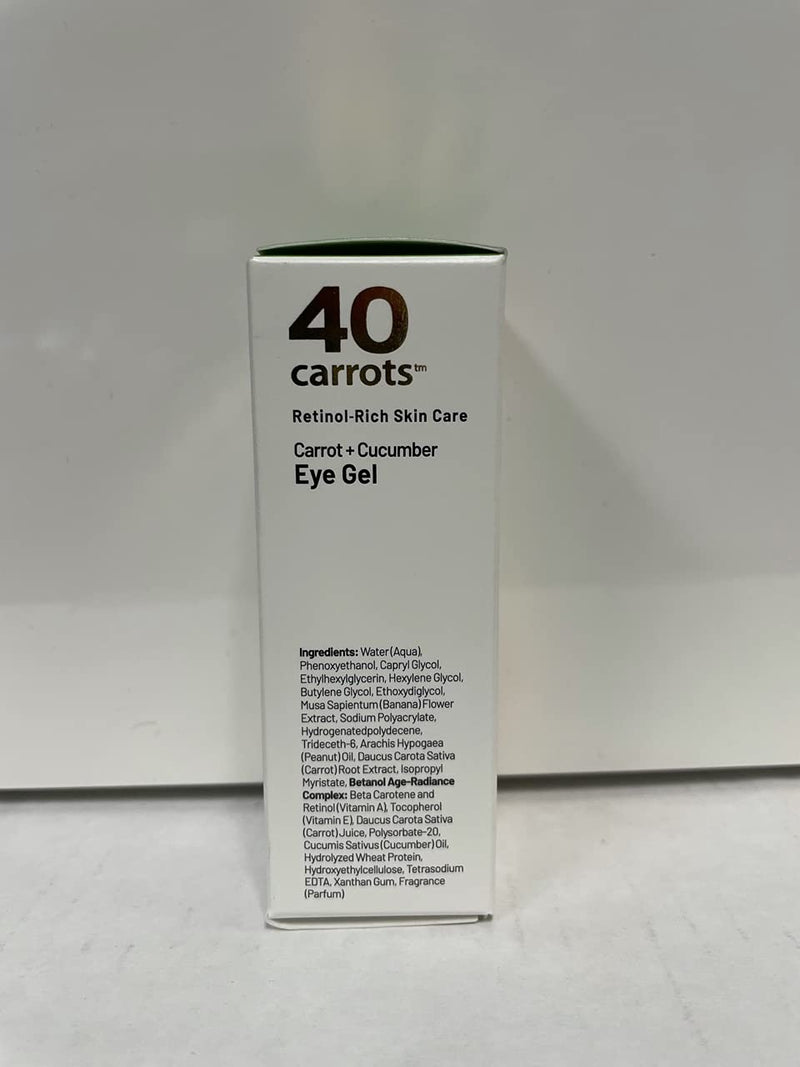 40 Carrots Carrot and Cucumber Eye Gel - Instantly De-ages and Wakes Up Tired Looking Eyes, Paraben Free .5 fl oz (14.8 ml) 40 Carrots