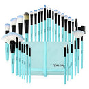 Makeup Brushes Set, 32pcs Blue Premium Cosmetic Make Up Brushes Foundation Blending Blush Concealer Shader Eyeshadow Eyeliner Compatible withTravel Makeup Bag Daxstar