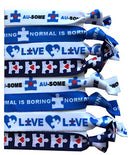 8 Piece Autism Awareness Hair Elastic Set - Autism Puzzle Piece Gifts - Autism Gifts - Autism Awareness Gifts - MADE in the USA Sportigift