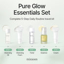 mixsoon Pure Glow Essentials Set - 5-Step Skincare Kit - Travel kit, Travel size kit, Hydrating Skincare Gift Set (15ml*1+20ml*3+30ml*1) Korean Glass Skin Care Infinity Warehouse
