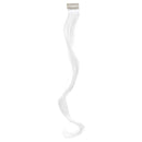 SWACC 12 Pcs Curly Wavy One Color Party Highlights Clip on in Hair Extensions Colored Hair Streak Synthetic Hairpieces (White) SWACC