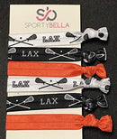 Infinity Collection Lacrosse Hair Accessories, Lacrosse Hair Ties, No Crease Lacrosse Hair Elastics Set (Orange) Infinity Collection