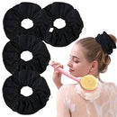 Ivyu Microfiber Hair Drying Scrunchies Towel Fiber - Buns Large Big Jumbo Black Scrunchie for Curl Hair for Shower Warp Wet Hair Anti Frizz Hair Products Absorbent Fast Sleep Scrunchy For Women Girls Ivyu