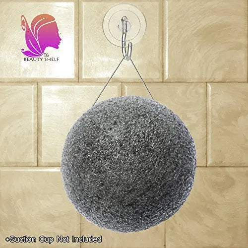 Konjac Sponge (3 Pack) Activated Bamboo Charcoal. Facial Cleansing & Exfoliating Beauty Sponges The Beauty Shelf